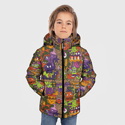 Куртка зимняя для мальчика Монсты, цвет: 3D-черный — фото 2