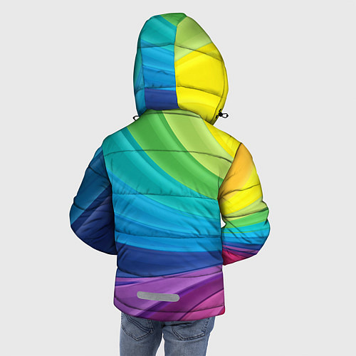 Зимняя куртка для мальчика Радуга / 3D-Светло-серый – фото 4