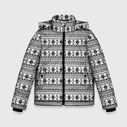 Куртка зимняя для мальчика Геометрический узор, цвет: 3D-черный