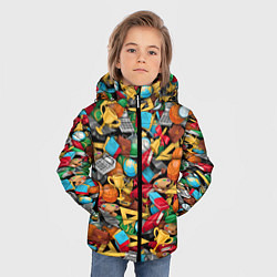 Куртка зимняя для мальчика Снова в школу, цвет: 3D-черный — фото 2