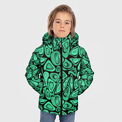 Куртка зимняя для мальчика Зеленый абстрактный узор, цвет: 3D-черный — фото 2