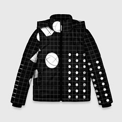Куртка зимняя для мальчика Черно-белые фигуры 3D, цвет: 3D-черный