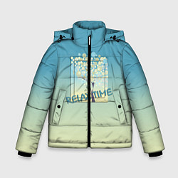 Куртка зимняя для мальчика Время релакса, цвет: 3D-черный