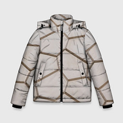 Куртка зимняя для мальчика Ячейки, цвет: 3D-черный