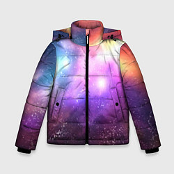 Куртка зимняя для мальчика Космос, сияние и звезды, цвет: 3D-светло-серый