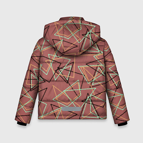 Зимняя куртка для мальчика Террактовый геометрический / 3D-Красный – фото 2