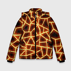 Куртка зимняя для мальчика Огненная геометрия, цвет: 3D-светло-серый