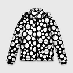 Куртка зимняя для мальчика Черно-белый горох, цвет: 3D-черный