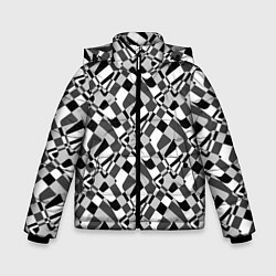 Куртка зимняя для мальчика Черно-белый абстрактный узор, цвет: 3D-светло-серый