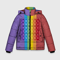 Куртка зимняя для мальчика ПОП ИТ ПОЛОСЫ, цвет: 3D-красный