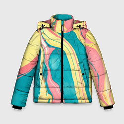 Куртка зимняя для мальчика Красочный развод, цвет: 3D-черный