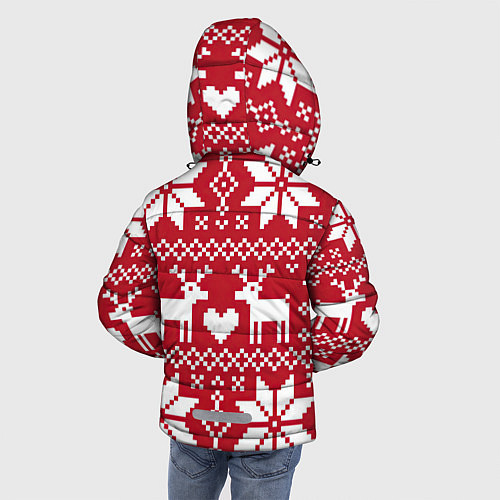 Зимняя куртка для мальчика Рождественские олени / 3D-Светло-серый – фото 4