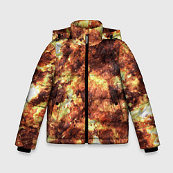 Куртка зимняя для мальчика Кожаный камуфляж, цвет: 3D-черный