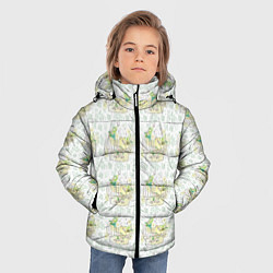 Куртка зимняя для мальчика Канарейки в клетках, цвет: 3D-черный — фото 2