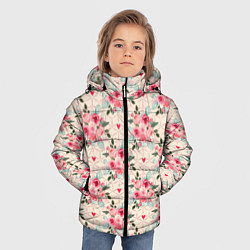 Куртка зимняя для мальчика Полевые цветочки, цвет: 3D-черный — фото 2
