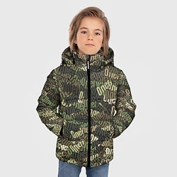 Куртка зимняя для мальчика Именной камуфляж Олег, цвет: 3D-черный — фото 2