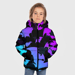 Куртка зимняя для мальчика ЛЕТУЧИЕ МЫШИ ХЕЛЛОУИН НЕОН HALLOWEEN NEON, цвет: 3D-черный — фото 2
