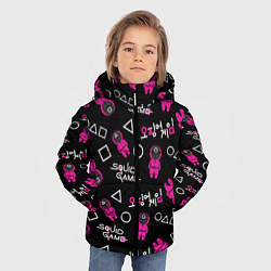 Куртка зимняя для мальчика Игра в кальмара: Паттерн, цвет: 3D-черный — фото 2