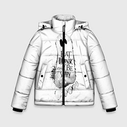 Зимняя куртка для мальчика Добродушное приведение белый, полиэстер