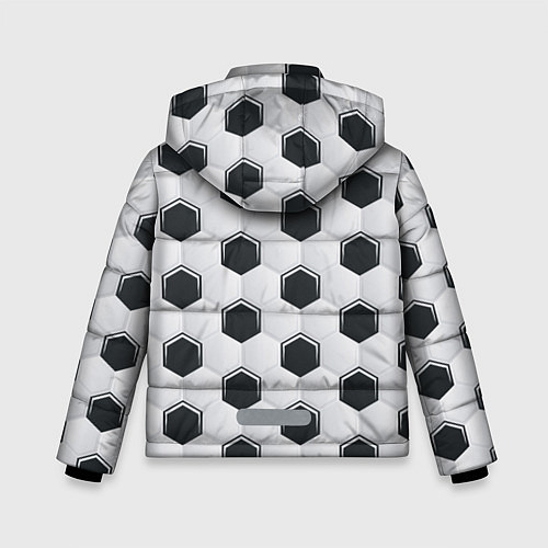 Зимняя куртка для мальчика Текстура футбольного мяча / 3D-Светло-серый – фото 2