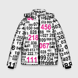 Куртка зимняя для мальчика Игра в кальмара: номера игроков, цвет: 3D-черный
