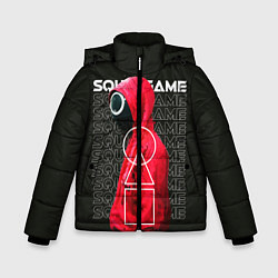 Куртка зимняя для мальчика Сыграй в Кальмара, цвет: 3D-светло-серый