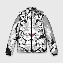 Куртка зимняя для мальчика Белый снежный тигр, цвет: 3D-светло-серый