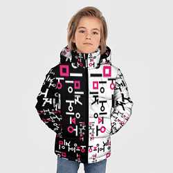 Куртка зимняя для мальчика ЛОГО ПАТТЕРН НА ЧЕРНО-БЕЛОМ, цвет: 3D-черный — фото 2