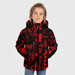 Куртка зимняя для мальчика БЕРСЕРК ПАТТЕРН СИМВОЛИКА КЛЕЙМО, цвет: 3D-черный — фото 2