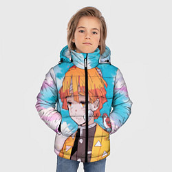 Куртка зимняя для мальчика КЛИНОК РАССЕКАЮЩИЙ ДЕМОНОВ, ЗЕНИТЦУ, цвет: 3D-светло-серый — фото 2