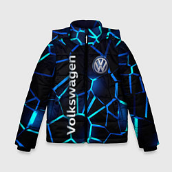Куртка зимняя для мальчика Фольксваген 3D плиты, цвет: 3D-черный