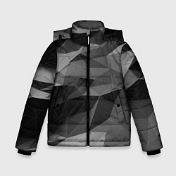 Куртка зимняя для мальчика Чб абстракция, цвет: 3D-светло-серый