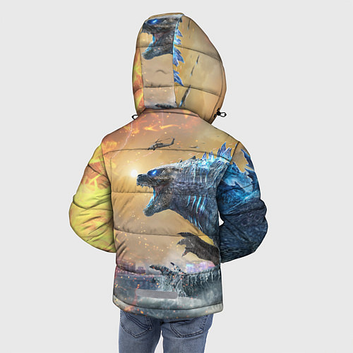 Зимняя куртка для мальчика ГОДЗИЛЛА АТАКУЕТ! / 3D-Светло-серый – фото 4