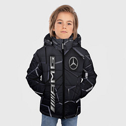 Куртка зимняя для мальчика Mercedes AMG 3D плиты, цвет: 3D-черный — фото 2