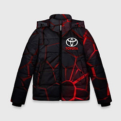 Куртка зимняя для мальчика Тойота 3D плиты с подсветкой, цвет: 3D-черный