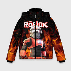 Куртка зимняя для мальчика ROBLOX FIRE РОБЛОКС ОГОНЬ ПОЖАРНЫЙ, цвет: 3D-черный