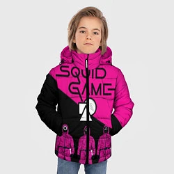 Куртка зимняя для мальчика Игра в Кальмара-Стражи, цвет: 3D-черный — фото 2