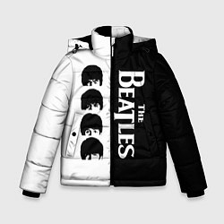 Куртка зимняя для мальчика The Beatles черно - белый партер, цвет: 3D-черный