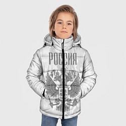 Куртка зимняя для мальчика Герб России, цвет: 3D-светло-серый — фото 2