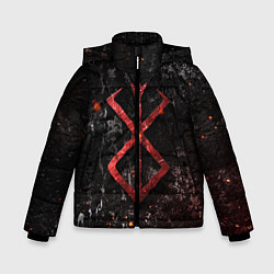 Куртка зимняя для мальчика BERSERK LOGO GRUNGE RED, цвет: 3D-светло-серый