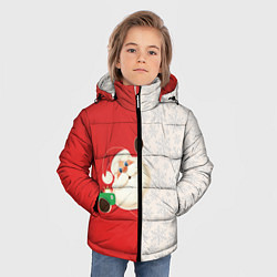 Куртка зимняя для мальчика Дед Мороз селфи, цвет: 3D-черный — фото 2