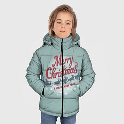 Куртка зимняя для мальчика Merry Christmas хо-хо-хо, цвет: 3D-черный — фото 2