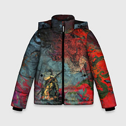 Куртка зимняя для мальчика Sekiro Самурай против дракона, цвет: 3D-черный