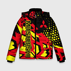 Куртка зимняя для мальчика Mitsubishi Митсубиши, цвет: 3D-черный
