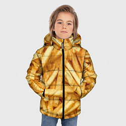 Куртка зимняя для мальчика Картошка фриФастфуд, цвет: 3D-светло-серый — фото 2