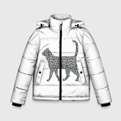 Куртка зимняя для мальчика QR - кот, цвет: 3D-светло-серый