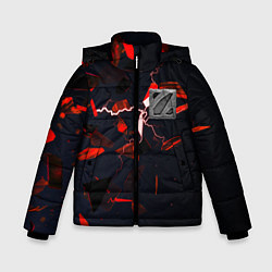 Куртка зимняя для мальчика DOTA 2 3D плиты и молния, цвет: 3D-черный
