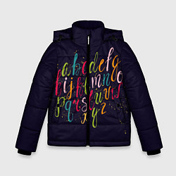 Куртка зимняя для мальчика Чей-то алфавит, цвет: 3D-черный