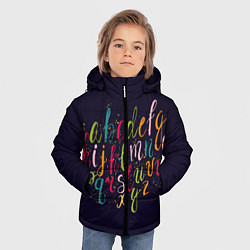 Куртка зимняя для мальчика Чей-то алфавит, цвет: 3D-черный — фото 2
