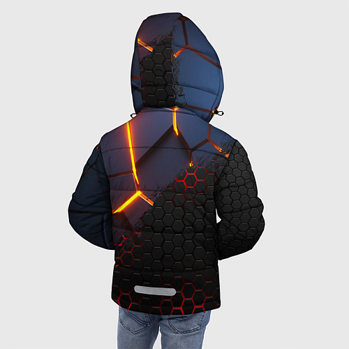 Зимняя куртка для мальчика 3D РАЗЛОМ И СТАЛЬНАЯ БРОНЯ ПОПУЛЯРНЫЕ ТЕКСТУРЫ / 3D-Светло-серый – фото 4